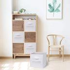 artsdi Fabric storage cubes (Set of 8) 11 Inch Cube Storage Bin, Cube storage with 8 Labels Window Cards & a Pen, Foldable cu