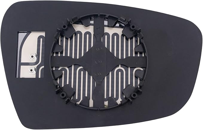 TRQ Left Mirror Glass Heated with Backing Plate For Factory Equipped Mirrors Only Compatible with 14-16 Kia Forte without Bli