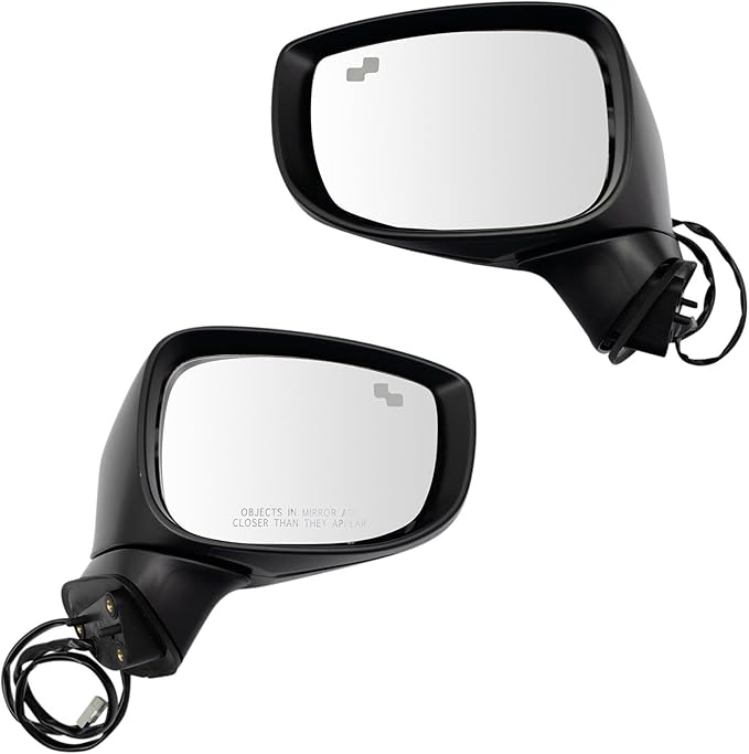TRQ Driver & Passenger Side Power Mirror Set Paint to Match Manual Folding with Blind Spot Indicator Compatible with 2017-202