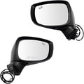 TRQ Driver & Passenger Side Power Mirror Set Paint to Match Manual Folding with Blind Spot Indicator Compatible with 2017-202