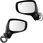 TRQ Driver & Passenger Side Power Mirror Set Paint to Match Manual Folding with Blind Spot Indicator Compatible with 2017-202