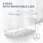 theaoo 6 Pack Clear Storage Bins with Lids Stackable AND Soda Can Dispenser for Refrigerator with Lids
