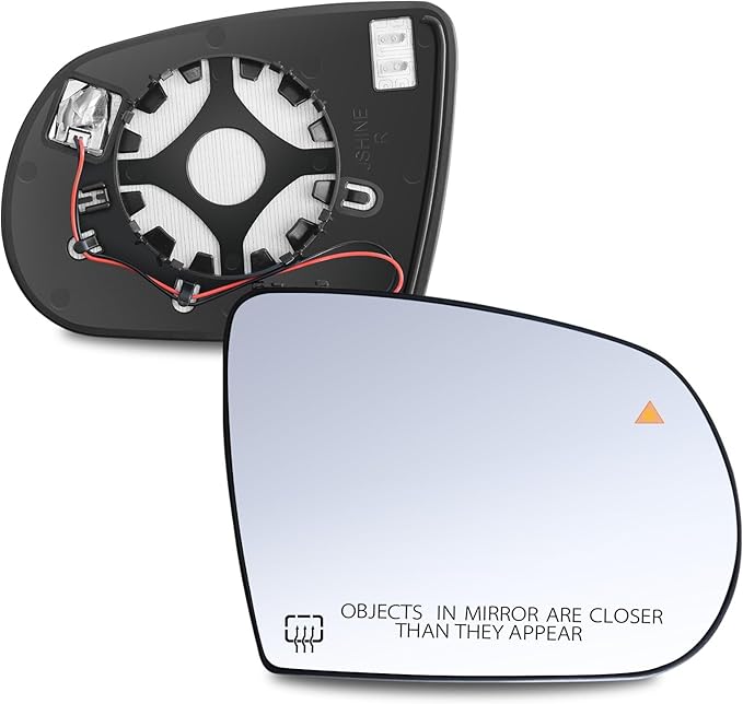 Passenger Right Side Mirror Glass - Compatible with Jeep Vehicles - Compass 2017-2025, Cherokee 2014-2023, with Heated/Blind Spot Detection, without Auto Dimming, Replace# 68368582AA