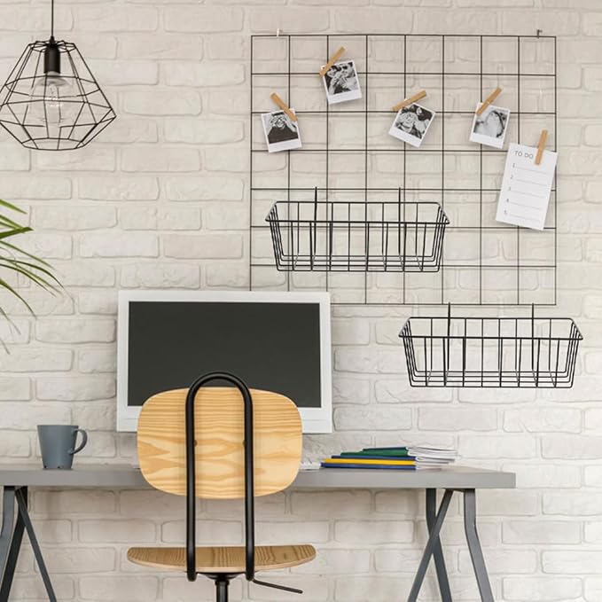 Alipis Wire Basket Organizer Kitchen Storage Shelves Sturdy Wall Hanging Rack 1pc
