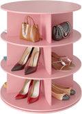 SpaceAid 3 Tier Rotating Shoe Rack Tower, Spinning Shoe Display Lazy Susan, Revolving 360 Shoe Rack Storage Round Carousel, V