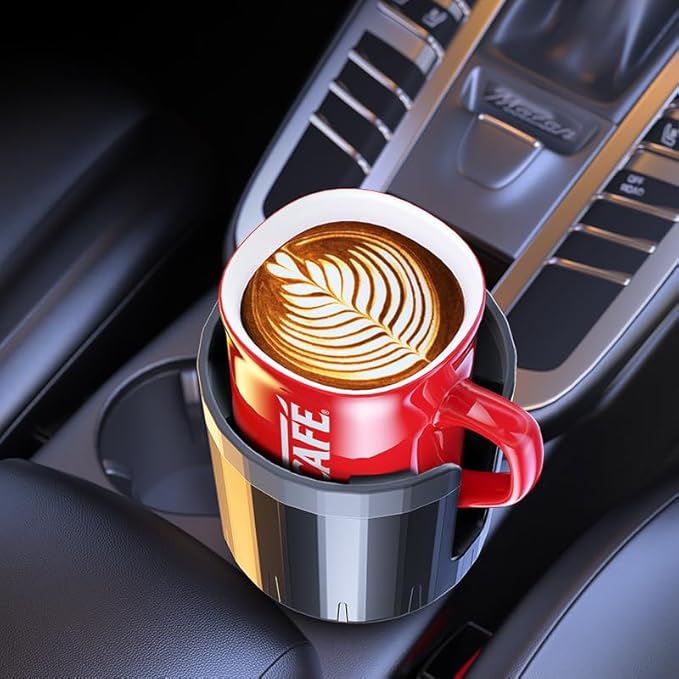 Car Cup Holder Expander, Universal Cup Holder Expander with Adjustable Base, Cup Holder Insert for 10-46 OZ Bottles, Cups, Ex