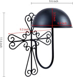 MyGift 2 Pcs Vintage Hat Holder Rack Wall Mount, Large Brim Hat Organizer Storage, Hanging Helmet Wig Display Dome, Scrollwor