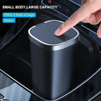 Mini Car Trash Can with Lid, Cup Holder Trash Can for Car with 3 Rolls Mini Trash Bags, Waterproof Small Car Garbage Can for Car Home Office Desk Bedroom -Square Black