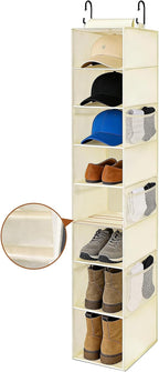 VERONLY Hanging Shoe Organizer for Closet with 8 Shelves,Mesh Pockets-Wider Hanging Shelves for Shoes,Clothes,Hats With Sturd