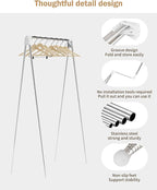 Travel Garment Rack ,Portable and Foldable，Folding Clothes Rack for Dance,Travel,Camping, Drying,RV, Indoor,Outdoor. A Collap