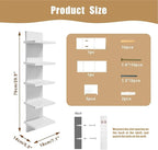 5 Tier Shelves for Wall, Decorative Wall Mounted Vertical Shelving Column Decor 30 Inch H Mounted Floating Storage Organizer 