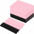 HARFINGTON 10pcs Car Vinyl Scraper 4inch Vinyl Squeegee Felt Edge Squeegee Tool for Car Window Tint Wallpaper Decal Sticker Installation Crafts Car Wrap Paste, Pink
