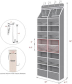 Univivi 6-Shelf Over Door Hanging Organizer Fabric Door Organizer with 10 Deep Pockets and 4 Small PVC Pockets Hanging Storag