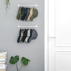 Mkono Hat Rack for Wall Baseball Cap Organizer Hanger with 20 Hooks Modern Metal Hat Holder Wall-Mounted Caps Display for Clo