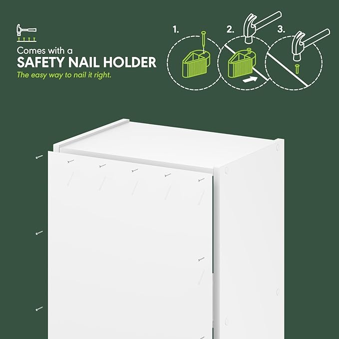 Furinno PASIR Book Shelf, 3-Cube Bookcase, Standing Bookshelf, Open Storage Shelf, Closed Back, Easy Assembly, 9.3 x 12 x 31.