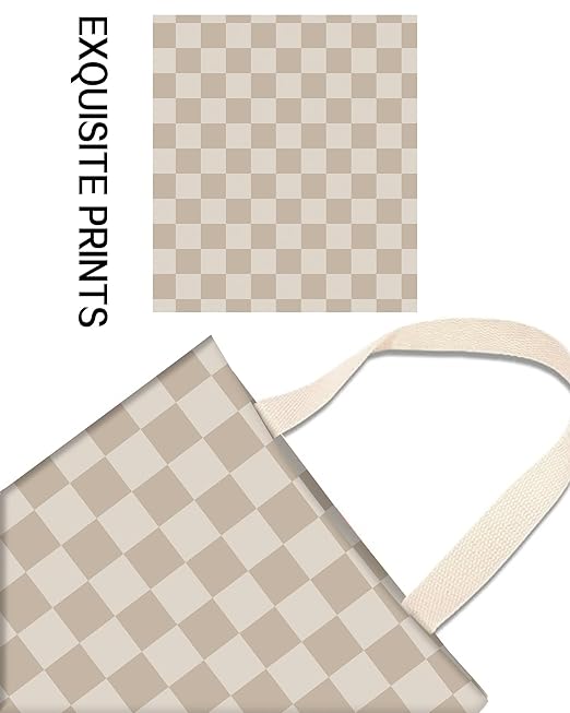 Car Trash Can, Durable Hanging Car Trash Garbage Bag, Cute Automotive Garbage Cans Organizer, Luxury Beige Checkerboard