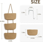 ANTIS'S HOME Over The Door Organizer Hanging Basket, 3-Tier Woven Cotton Wall-Mounted Nursery Storage Organizer Bag Boho Deco