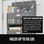 GORILLA GRIP Over The Door Organizer Storage, 5 Deep Hanging Shelves, Holds 50lbs, Closet Organizers Shelf for Bedroom, Shoes