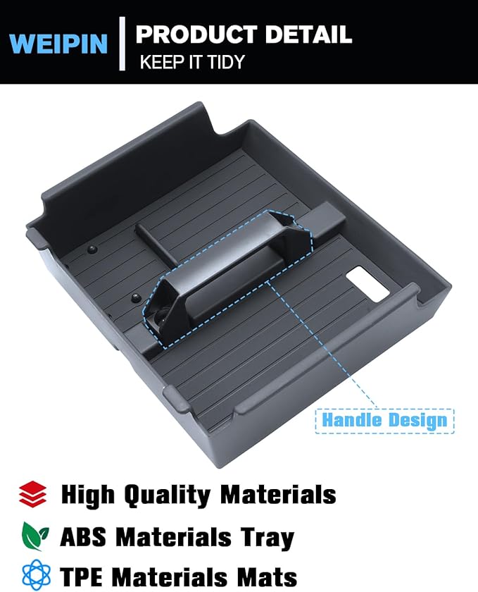 for Center Console Tray Compatible with 2025-2026 Toyota 4runner - 6th Gen 4Runner Armrest Storage Box Console Organizer ABS Materials