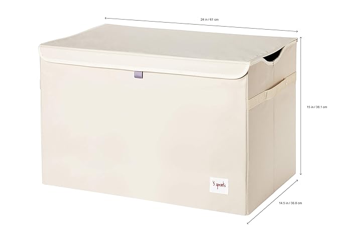3 Sprouts Large Toy Chest for Kids with Lid and Handles - Collapsible Toy Storage Bin/Trunk/Box/Basket Organizer for Boys & G