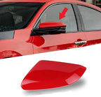 Red Mirror Cap Cover For Honda Civic 2016 2017 2018 2019 2020 2021 Rearview Mirror Cap Replacement (Red Left Side)