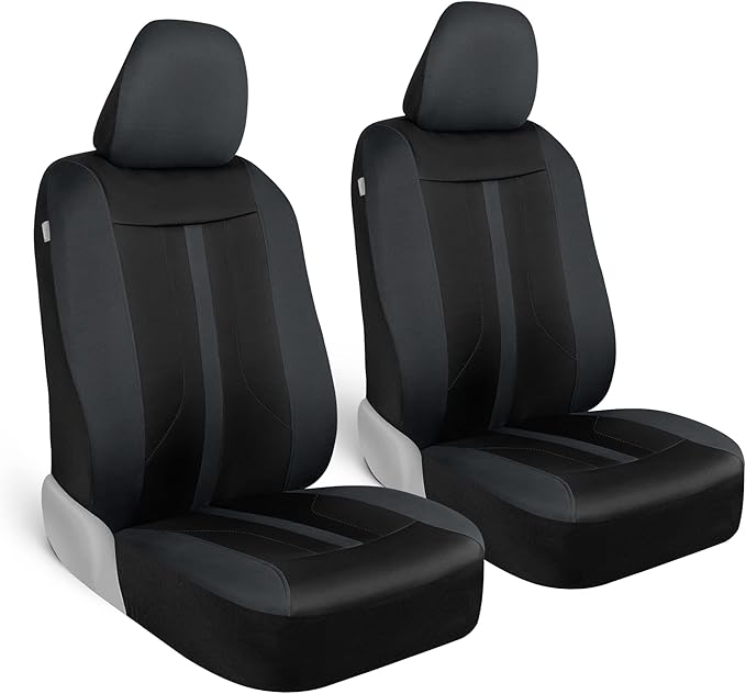 Motor Trend (2) Car Seat Covers for Front Seats with (2) Trimmable Car Floor Mats – Universal Fit Auto Accessories for Cars, 