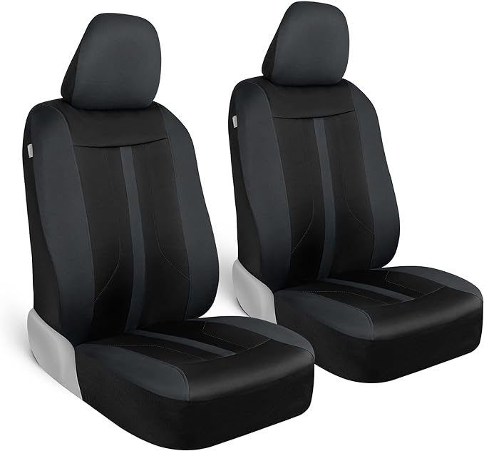 Motor Trend (2) Car Seat Covers for Front Seats with (2) Trimmable Car Floor Mats – Universal Fit Auto Accessories for Cars, 