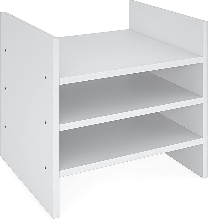 Ballucci 4-Tier Paper Sorter and File Organizer for Desk, Wood Mail Sorter, Fits into IKEA Kalax and ClosetMaid Cube Storage 