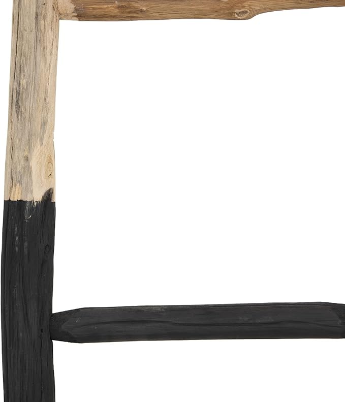Creative Co-Op Rustic Solid Fir Wood Decorative Blanket Ladder, Natural and Dipped Black