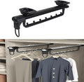 Pull Out Clothes Rail Extendable Pull Out Closet Rod - Wardrobe Pull-Out Trousers Rack, Adjustable 25-46 Cm Clothes Rail Ward
