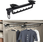 Pull Out Clothes Rail Extendable Pull Out Closet Rod - Wardrobe Pull-Out Trousers Rack, Adjustable 25-46 Cm Clothes Rail Ward
