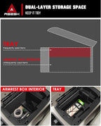 for Center Console Armrest Organizer Tray Compatible with 2003-2007 Classic Silverado/Sierra 1500/2500HD/3500HD & 2002-2006 Avalanche – Full Console w/Bucket Seats Only