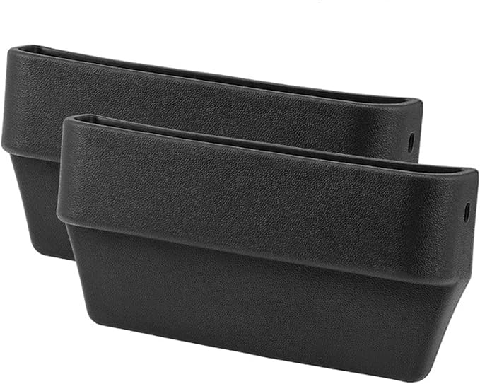 Car Seat Gap Filler Organizer, Seat Side Gap Plug with Storage Avoids Things Falling, Universal Fit Fill the Gap Between Seat and Console, Perfect for Car, SUV, Truck (Black-2 Pcs)