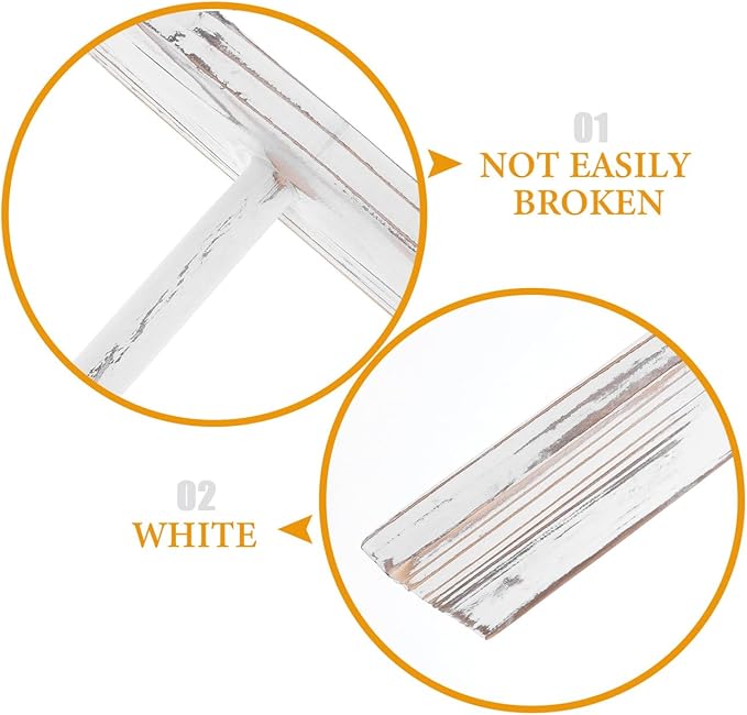 Garneck Mini Ladder Towel Rack 16'' White Wood Hand Towel Holder for Country Bathroom Decor Space-Saving Display Rack for Kit