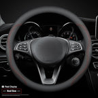 RYE for Jeep Steering Wheel Cover, Leather Car Steering Wheel Cover Heavy-Duty Durable Breathable, for Jeep Grand Cherokee Wrangler Compass Gladiator - Black Pattern 3