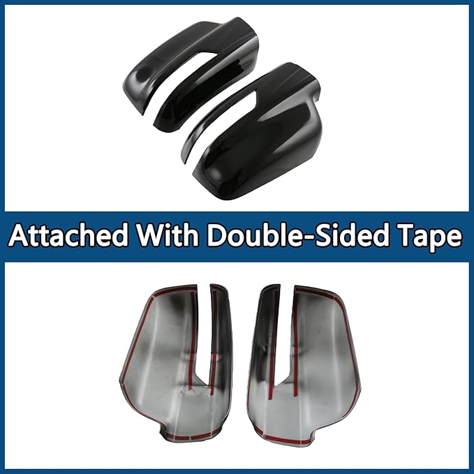 2 PCS Door Rearview Mirror Cover for Dodge RAM 1500 TRX 2021-2024 Exterior Decoration Accessory Kit (Gloss Black)