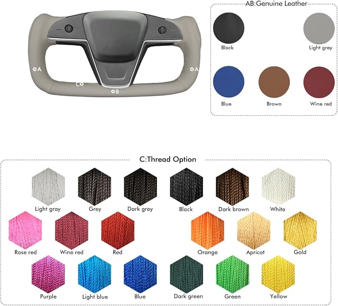 MEWANT Steering Wheel Cover for Tesla Yoke Steering Wheel Cover for Model X 2023 for Tesla Model S Steering Wheel Wrap