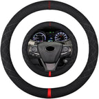 Suede Steering Wheel Cover,Compatible with Toyota Avalon Camry Corolla Highlander RAV4 Land Cruiser Suede Sport Non-Slip Wheel Cover Car Interior Accessories 15 inch for Man and Women