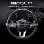 Car Steering Wheel Cover, Leather Steering Wheel Cover,Universal 15 inch Anti-Slip Comfortable Steering Wheel Covers Men Wome