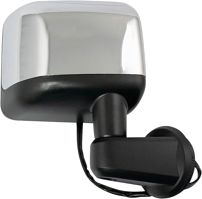 TRQ Driver and Passenger Side Power Heated Chrome Mirror Set Smooth Housing Compatible with 2015-2017 Jeep Wrangler 2018 Wran