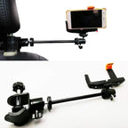 Pmsanzay 3in1 Adjustable Heavy Duty Universal Action Camera Desk Pole Clamp Holder Mounts Kit for Waterproof Camera/Digital Camera/Smartphone - Perfect car Shooting vlogging Video Recording