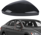 DERI Passenger Side Mirror Cap Compatible with Volkswagen Jetta 2019 2020 2021 2022 2023 2024 2025, Right Side Mirror Cover fit for VW Jetta US Version Without Turn Signals, Glossy Black
