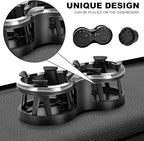 Car Cup Holder Expander 2-in-1 Drink Holder Extender Dual Cupholder Expander Organizer for 12-16oz Cups Cans Milk Ashtray