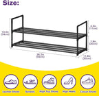 Shoe Rack - Metal Shoe Rack Organizer - Stackable Shoe Storage Shelf for Entryway, Closet, Bathroom 30cm(D) x 92cm(W) x 55cm(