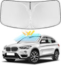 for BMW X1 F48 U11 2016-2024 2025 Windshield Sun Shade - 4 Layers Car Sunshades for Front Windows Shade Cover Custom Fit X1 F48 U11 Sun Visor 250T Retractable Shade Blocks UV Rays Car Accessories