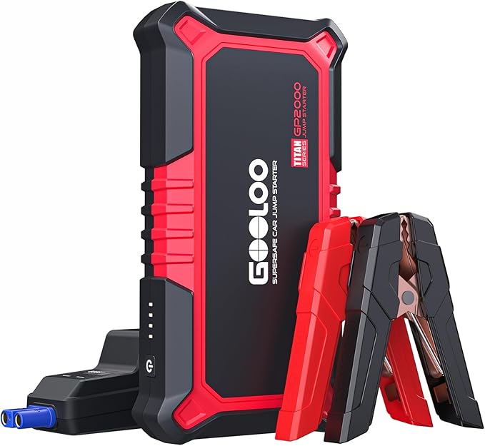 GOOLOO New GP2000 Jump Starter, 12V 2000A Car Jumper Starter(Up to 8.0L Gas, 6.0L Diesel Engines), SuperSafe Portable
