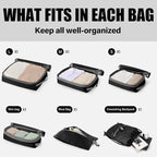 6 Set Compression Packing Cubes for Travel, Lightweight and Space-Saving Luggage Organizer Bags, Sturdy Travel Essentials for