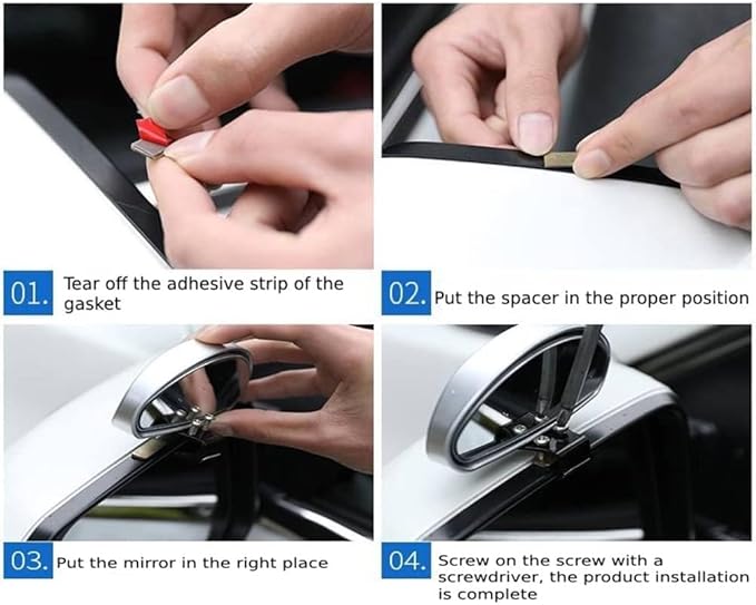 Blind Spot Mirror for Car, HD Glass Convex Wide Angle Blindspot Rear View Mirrors, Adjustable Clip On Car Side Mirror for Trucks SUVs Jeep RVs, Fits Max 0.16in/0.4cm Framed Mirrors