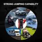 600A Jump Starter -12V Lithium Battery Booster Pack, Portable Jump Box, 12000mAh Power Bank & Jumper Cables - for 4.0L Gas and 2.0L Diesel Engines. Suitable for Car/SUV, Motorcycles, Trucks, Yacht