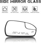 Passenger Right Side Power Heated Mirror Glass Compatible with Ford Fusion 2013-2020 Blind Spot Side View Convex Mirror Glass with Rear Holder Replace DS7Z17K707B DS7Z-17K707-B